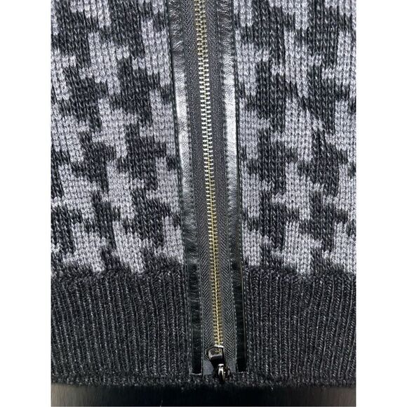 Theory houndstooth zip up wool sweater - Picture 6 of 9